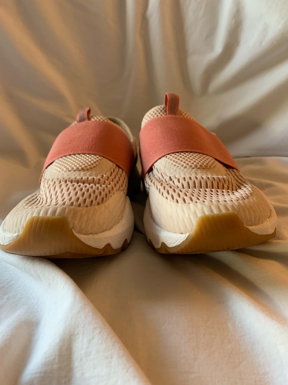 Sorel women's 'Kinetic Impact Strap Sneakers' in beige & peach - Picture 3 of 11